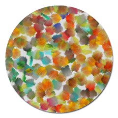 Colorful Paint Brushes On A White Background                                        Magnet 5  (round) by LalyLauraFLM