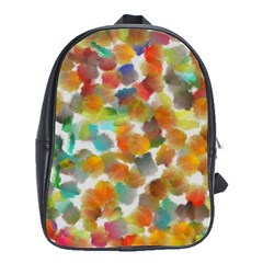 Colorful Paint Brushes On A White Background                                        School Bag (large) by LalyLauraFLM