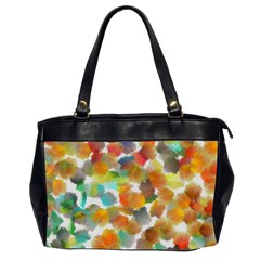 Colorful Paint Brushes On A White Background                                        Oversize Office Handbag (2 Sides) by LalyLauraFLM