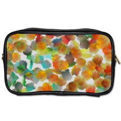 Colorful Paint Brushes On A White Background                                        Toiletries Bag (one Side) by LalyLauraFLM