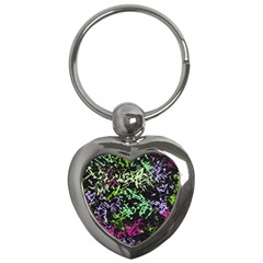 Misc Shapes On A Black Background                                         Key Chain (heart) by LalyLauraFLM