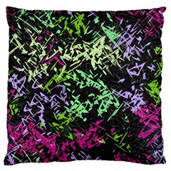 Misc Shapes On A Black Background                                   Large Flano Cushion Case (two Sides) by LalyLauraFLM