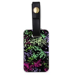 Misc Shapes On A Black Background                                         Luggage Tag (one Side) by LalyLauraFLM