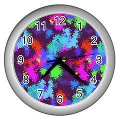 Paint spots texture                                         Wall Clock (Silver)