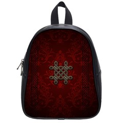 Decorative Celtic Knot On Dark Vintage Background School Bag (small) by FantasyWorld7