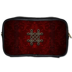 Decorative Celtic Knot On Dark Vintage Background Toiletries Bags by FantasyWorld7