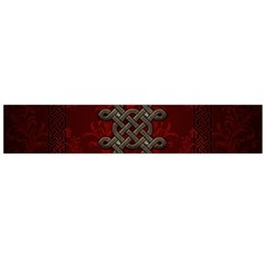 Decorative Celtic Knot On Dark Vintage Background Large Flano Scarf  by FantasyWorld7