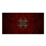 Decorative Celtic Knot On Dark Vintage Background Satin Shawl Front