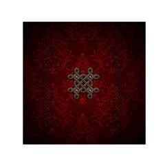 Decorative Celtic Knot On Dark Vintage Background Small Satin Scarf (square) by FantasyWorld7