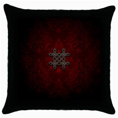 Decorative Celtic Knot On Dark Vintage Background Throw Pillow Case (black) by FantasyWorld7