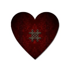 Decorative Celtic Knot On Dark Vintage Background Heart Magnet by FantasyWorld7