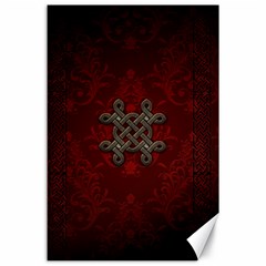 Decorative Celtic Knot On Dark Vintage Background Canvas 24  X 36  by FantasyWorld7