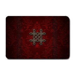 Decorative Celtic Knot On Dark Vintage Background Small Doormat  by FantasyWorld7