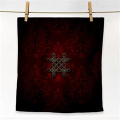 Decorative Celtic Knot On Dark Vintage Background Face Towel by FantasyWorld7