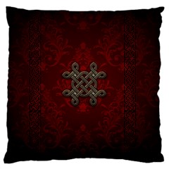 Decorative Celtic Knot On Dark Vintage Background Large Cushion Case (one Side) by FantasyWorld7