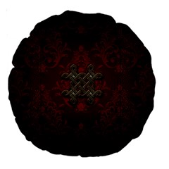 Decorative Celtic Knot On Dark Vintage Background Large 18  Premium Round Cushions by FantasyWorld7