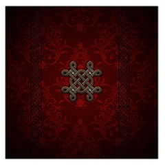 Decorative Celtic Knot On Dark Vintage Background Large Satin Scarf (square) by FantasyWorld7