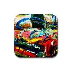 Red Aeroplane 3 Rubber Coaster (square)  by bestdesignintheworld