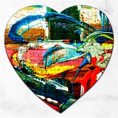 Red Aeroplane 3 Jigsaw Puzzle (heart) by bestdesignintheworld