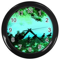 Hot Day In Dallas 36 Wall Clock (black) by bestdesignintheworld