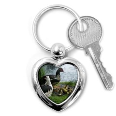 Muscovy Family Key Chains (heart)  by IIPhotographyAndDesigns