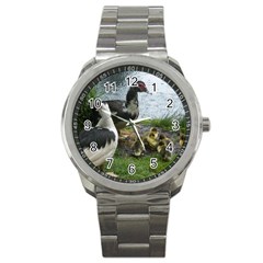 Muscovy Family Sport Metal Watch by IIPhotographyAndDesigns