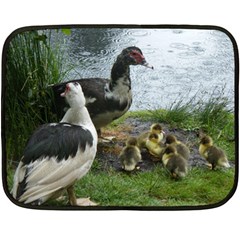 Muscovy Family Double Sided Fleece Blanket (mini)  by IIPhotographyAndDesigns