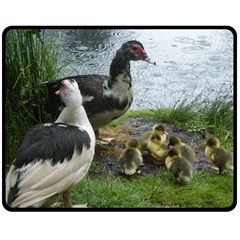 Muscovy Family Fleece Blanket (medium)  by IIPhotographyAndDesigns