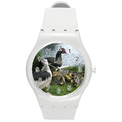 Muscovy Family Round Plastic Sport Watch (m) by IIPhotographyAndDesigns