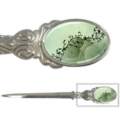 Elegant, Decorative Floral Design In Soft Green Colors Letter Opener by FantasyWorld7