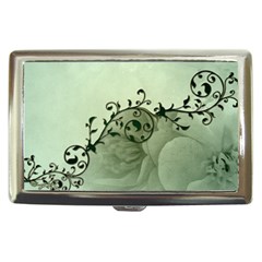 Elegant, Decorative Floral Design In Soft Green Colors Cigarette Money Cases by FantasyWorld7