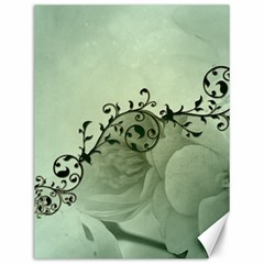 Elegant, Decorative Floral Design In Soft Green Colors Canvas 12  X 16   by FantasyWorld7