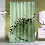 Elegant, Decorative Floral Design In Soft Green Colors Shower Curtain 48  x 72  (Small)  Curtain(48  X 72 ) - 42.18 x64.8  Curtain(48  X 72 )