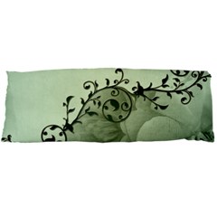 Elegant, Decorative Floral Design In Soft Green Colors Body Pillow Case Dakimakura (two Sides) by FantasyWorld7