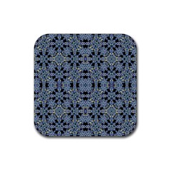 Oriental Ornate Pattern Rubber Coaster (square)  by dflcprints