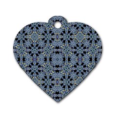 Oriental Ornate Pattern Dog Tag Heart (two Sides) by dflcprints