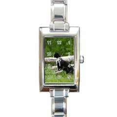 Farm Cat Rectangle Italian Charm Watch by IIPhotographyAndDesigns