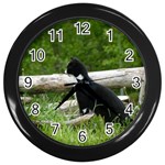 Farm Cat Wall Clock (Black) Front