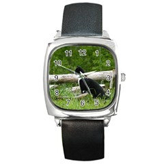 Farm Cat Square Metal Watch by IIPhotographyAndDesigns