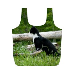 Farm Cat Full Print Recycle Bags (m)  by IIPhotographyAndDesigns