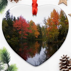 Autumn Pond Ornament (heart)