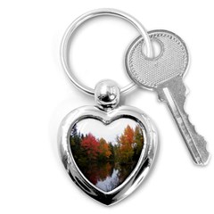 Autumn Pond Key Chains (heart)  by IIPhotographyAndDesigns