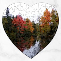 Autumn Pond Jigsaw Puzzle (heart) by IIPhotographyAndDesigns