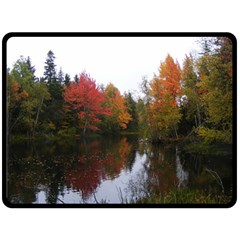 Autumn Pond Fleece Blanket (large)  by IIPhotographyAndDesigns