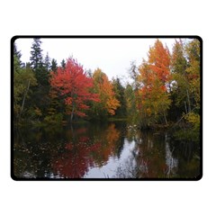 Autumn Pond Fleece Blanket (small) by IIPhotographyAndDesigns