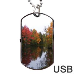 Autumn Pond Dog Tag Usb Flash (one Side) by IIPhotographyAndDesigns