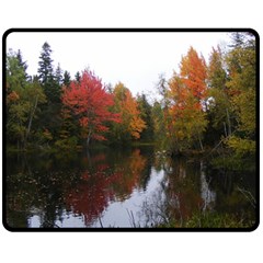 Autumn Pond Double Sided Fleece Blanket (medium)  by IIPhotographyAndDesigns