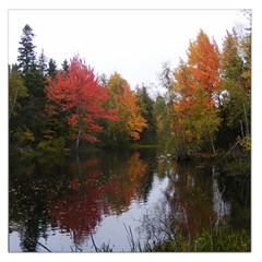 Autumn Pond Large Satin Scarf (square) by IIPhotographyAndDesigns