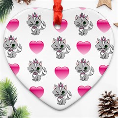 Evil Sweetheart Kitty Ornament (heart) by IIPhotographyAndDesigns