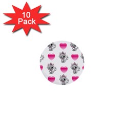 Evil Sweetheart Kitty 1  Mini Buttons (10 Pack)  by IIPhotographyAndDesigns